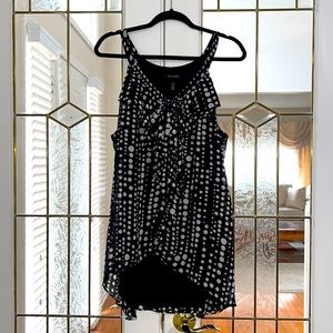 White House Black Market Black and White Polka Dot Tank Blouse